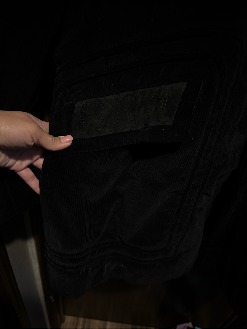 VTG 70s CORTEFIEL Mens 44 Black Corduroy Long Sleeve Coat Jacket - Picture 3 of 10